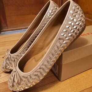 Lucky Brand Shoes Sargena Ballet Flag/Dusty Sand Blush/Gold Metallic